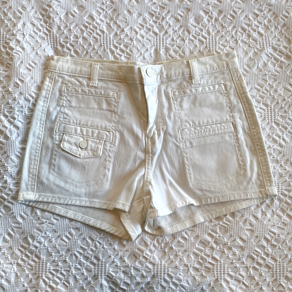 7 for All Mankind | white denim shorts | Sz 26